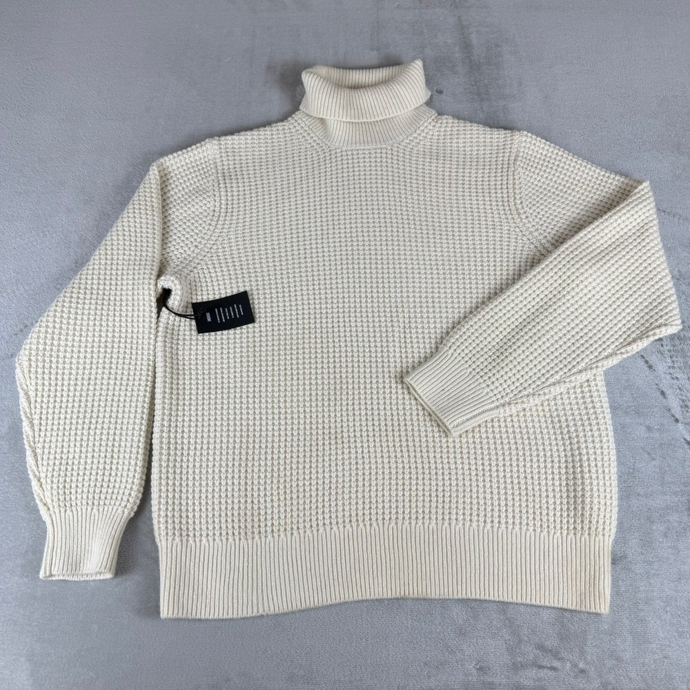 Buck Mason Herdsman Turtleneck Sweater Mens XXL Ivory Cashmere Merino Wool NWT